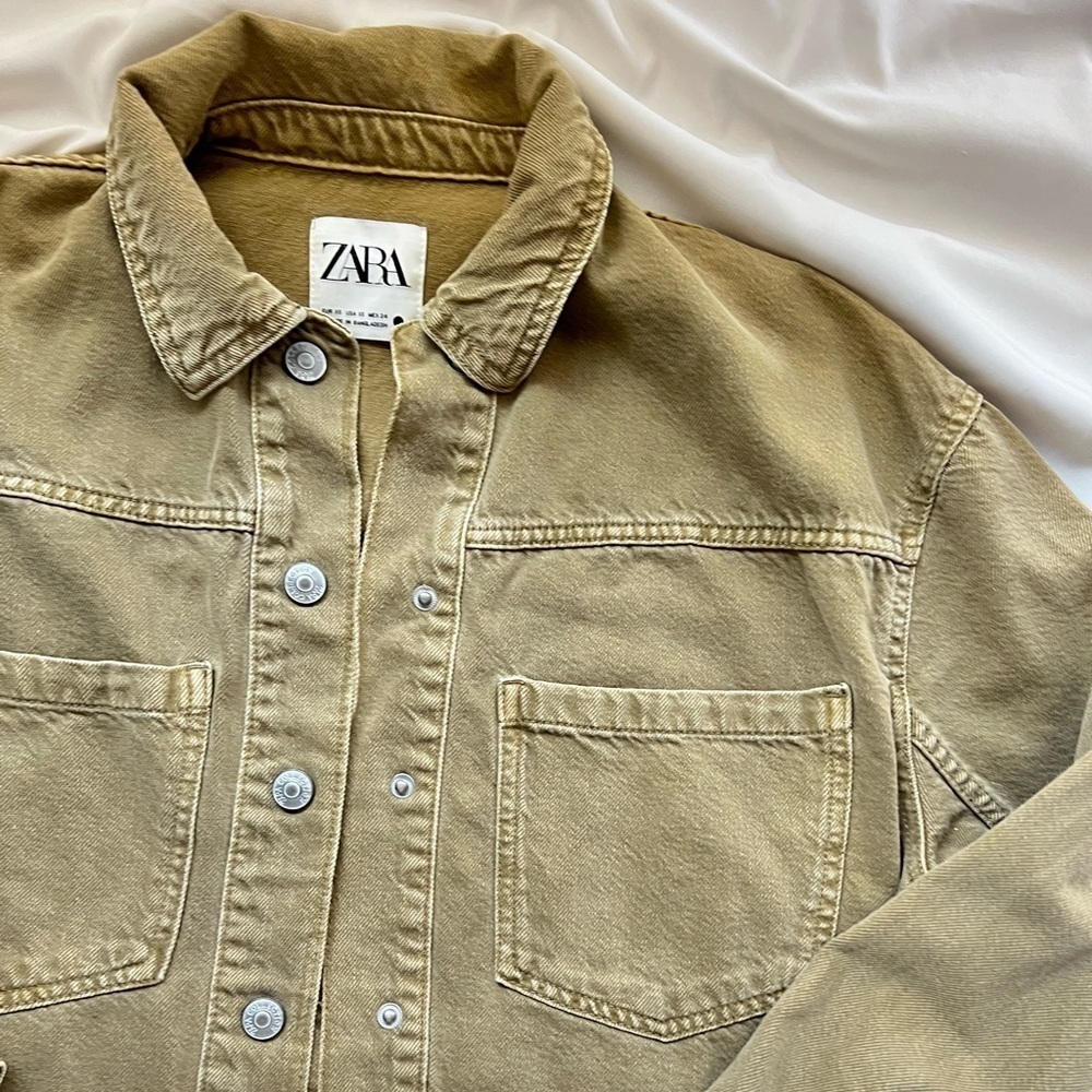 Zara Green Denim Jacket ✨ - Picture 4 of 4
